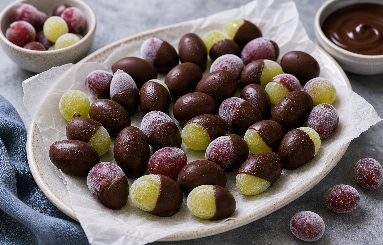 Chocolate-Covered Frozen Grapes