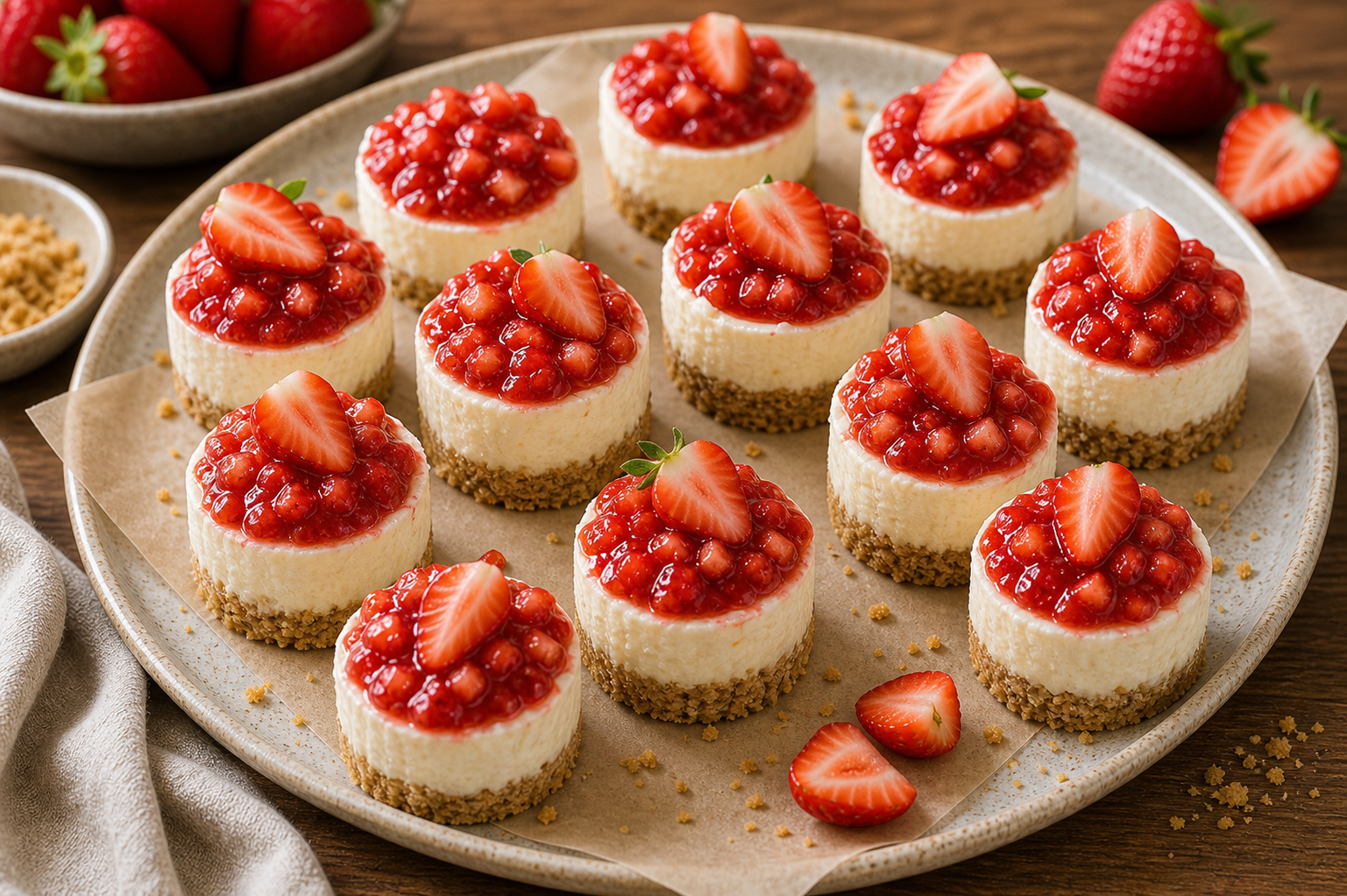 Recipe 11: Strawberry Cheesecake Bites (No Bake)