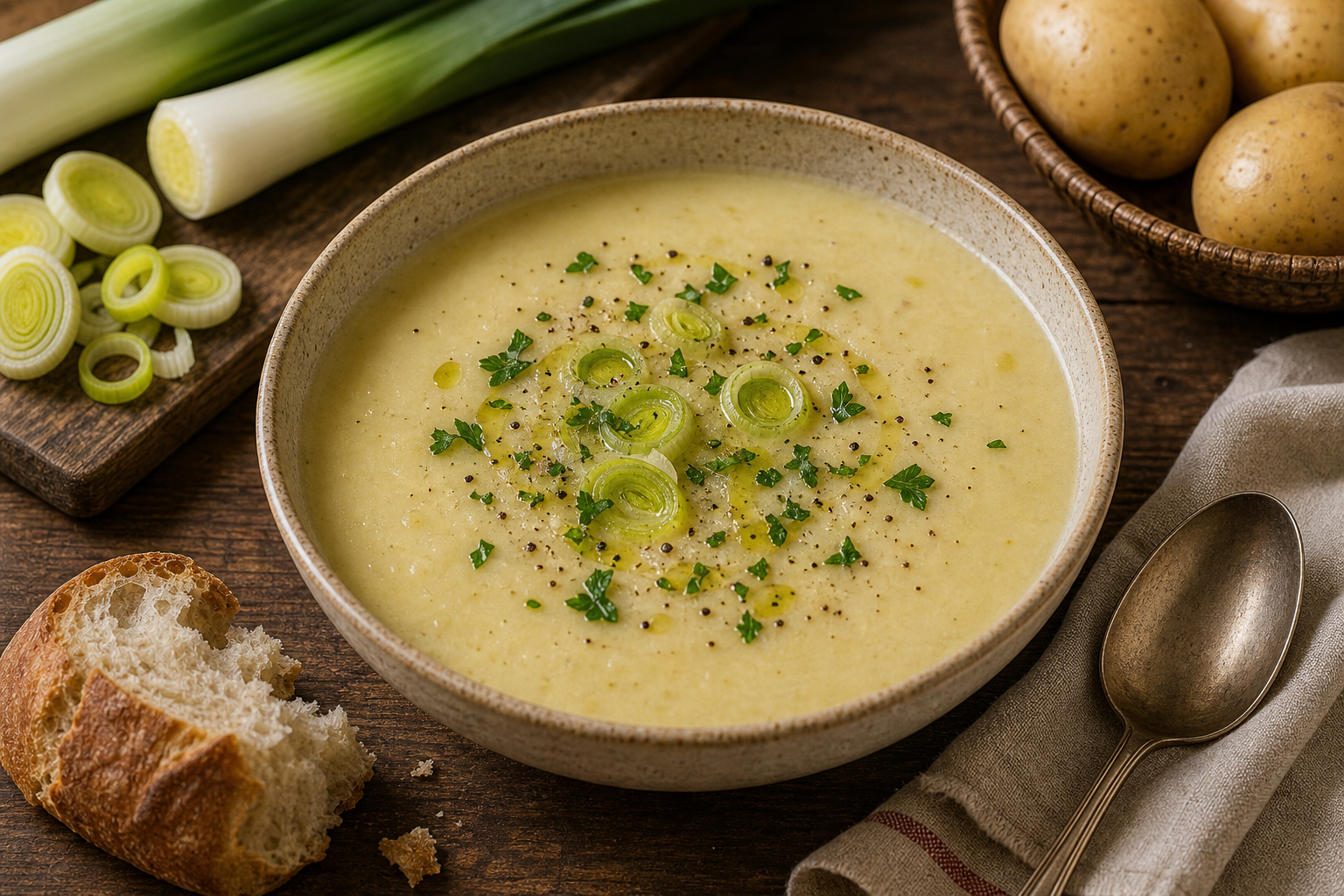 French Revolution (~1789) - Potage Parmentier (Potato Leek Soup)