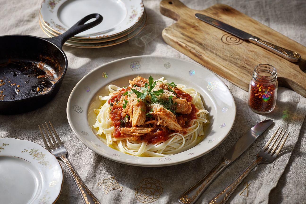 3. Chicken Ragu over White Pasta (Slow Cooker)